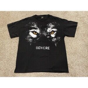 True Blood Shirt Mens L Black Bewere Wolf Graphic Short Sleeve HBO Series